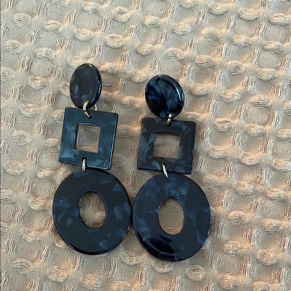 Elegant Blue Statement Earrings
